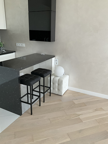 Барный стул Лофт ткань канди крем / черный матовый фото покупателя 107