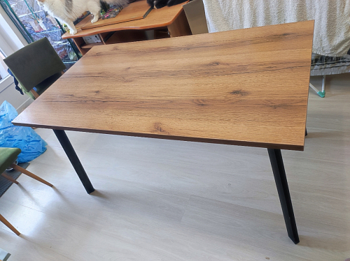 Стол Тринити Лофт 120 32 мм дуб галифакс табако / черный матовый фото покупателя 71