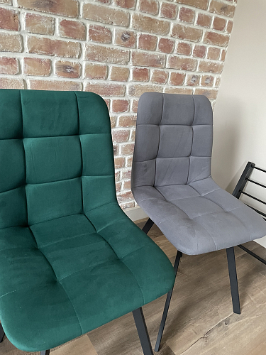 Стул на металлокаркасе Чилли К черный / зеленый фото покупателя 674