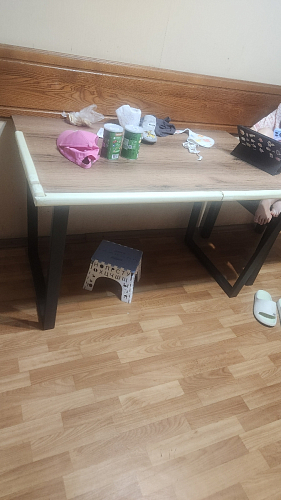 Деревянный стол Лота Лофт 140х80 белый матовый / бетон светлый фото покупателя 761