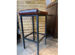 Барный стул Лофт кожзам темно-серый / черный матовый фото покупателя 119