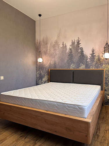 Двуспальная кровать Клауд 160х200 парящая дуб крафт золотой / антрацит фото покупателя 221