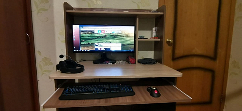 Компьютерный стол Грета-1 ясень шимо / дуб сонома фото покупателя 9