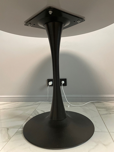 Стеклянный стол Tulip 90 black glass фото покупателя 5