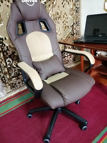 Компьютерное кресло Driver/Драйвер кожзам черный / серый фото покупателя 58