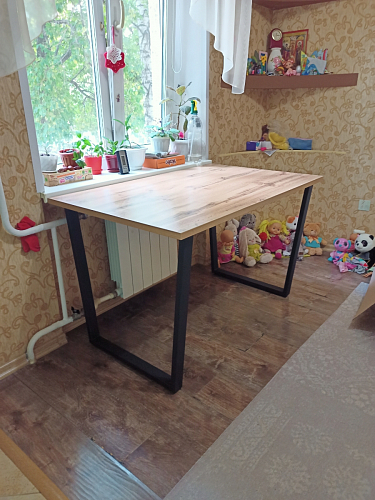 Стол Лота Лофт 140 25 мм черный матовый / бетон фото покупателя 921