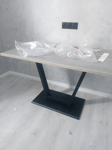 Стол на тумбе Мичиган Лофт 110х70 25 мм дуб вотан / белый / белый фото покупателя 11