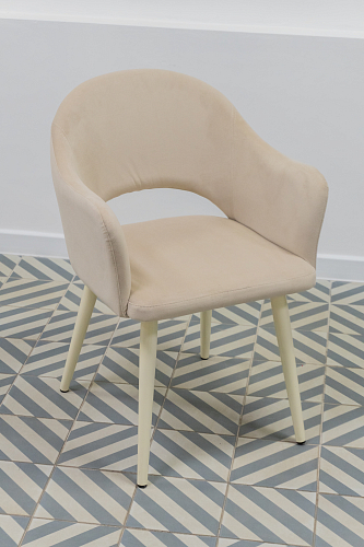 Стул на металлокаркасе Апри микровелюр графитовый / бежевый глянец из шоурума 3