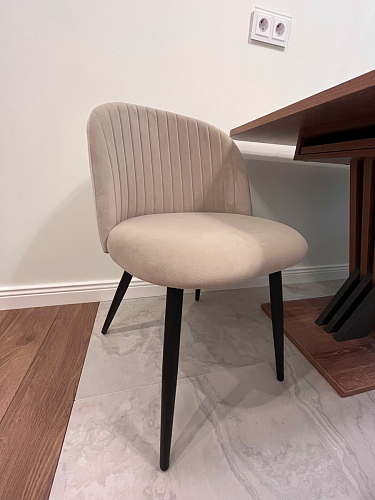 Стул на металлокаркасе Gabi dark beige / black / silver фото покупателя 489