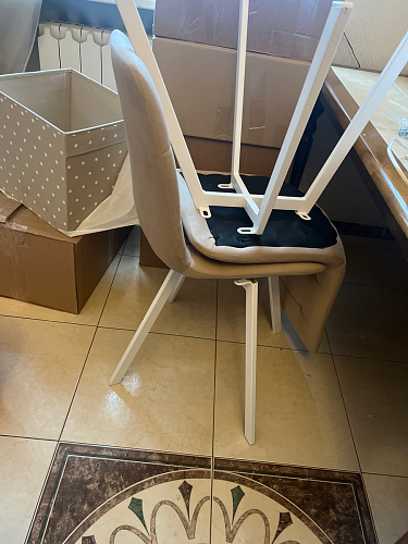 Стул на металлокаркасе Чилли бежевый / белый каркас фото покупателя 1378