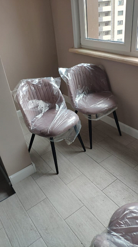 Стул на металлокаркасе Gabi 1 light purple / black / gold фото покупателя 223