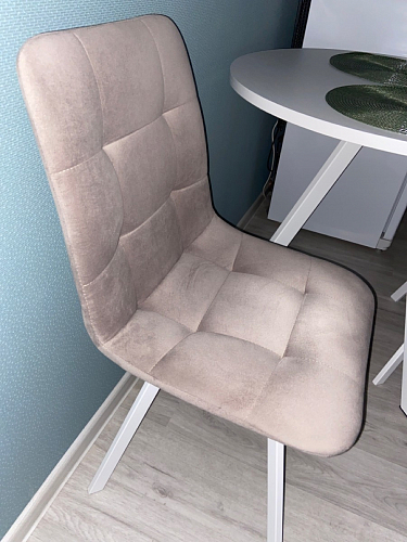 Стул на металлокаркасе Чилли синяя ткань / белый фото покупателя 876