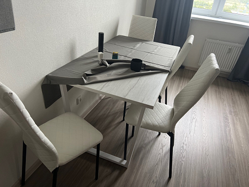 Стол Лота Лофт 140 25 мм черный матовый / бетон фото покупателя 201