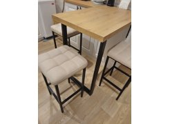 Барный стул Лофт кожзам темно-серый / черный матовый фото покупателя 254