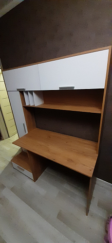 Письменный стол Лайт 03.243 дуб золотой (craft) / белый премиум фото покупателя 112