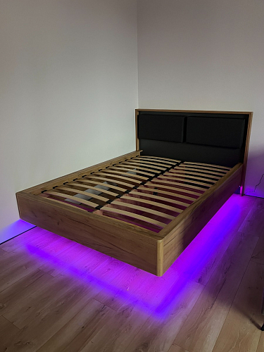 Двуспальная кровать Клауд 160х200 парящая дуб крафт золотой / антрацит фото покупателя 32