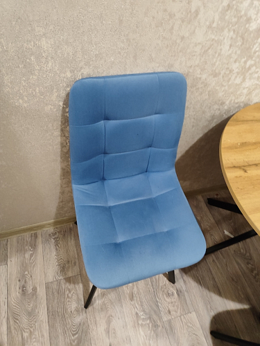 Стул на металлокаркасе Чилли К светло-серый велюр / черный каркас фото покупателя 1094