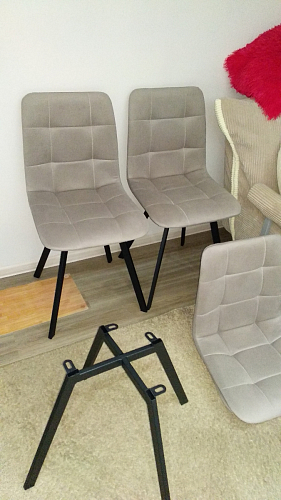 Стул на металлокаркасе Чилли бежевый / белый каркас фото покупателя 1495