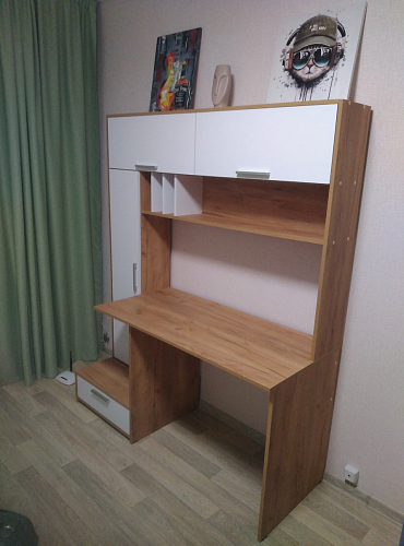 Письменный стол Лайт 03.243 дуб золотой (craft) / белый премиум фото покупателя 67