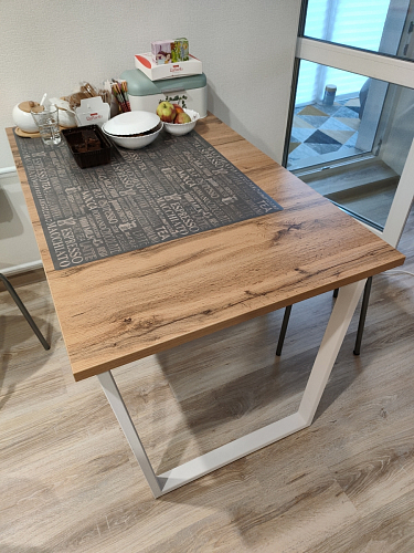 Деревянный стол Лота Лофт 140х80 черный матовый / бетон светлый фото покупателя 529