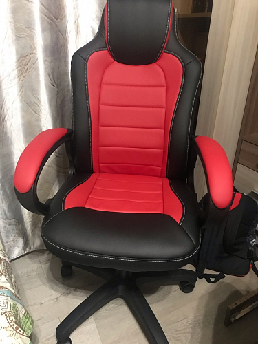 Компьютерное кресло Kadis темно-красное / черное фото покупателя 25