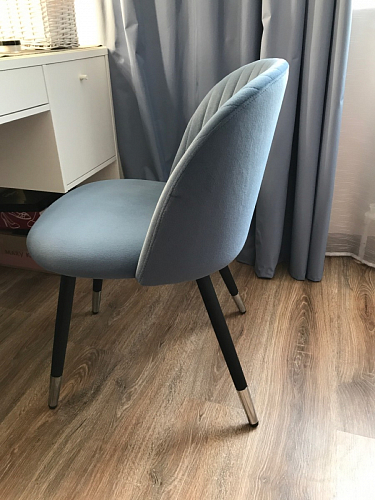 Стул на металлокаркасе Gabi 1 line light blue / black фото покупателя 244