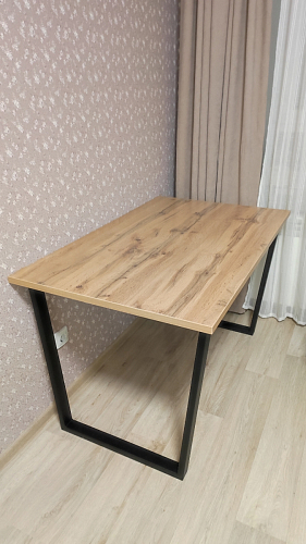 Деревянный стол Лота Лофт 120х75 белый матовый / дуб крафт золотой фото покупателя 27