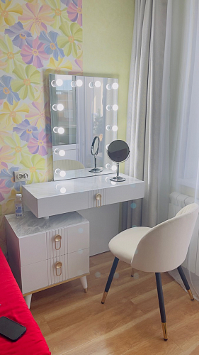 Стул на металлокаркасе Gabi 1 light blue / black / gold фото покупателя 69