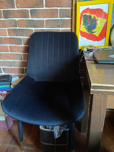 Стул на металлокаркасе Seda 01 blue / gold / black фото покупателя 36