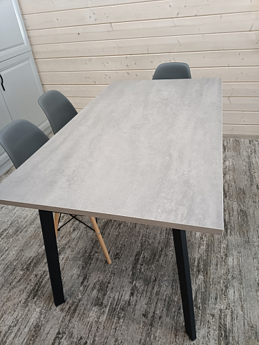 Стол Тринити Лофт 120 32 мм бетон / черный матовый фото покупателя 482