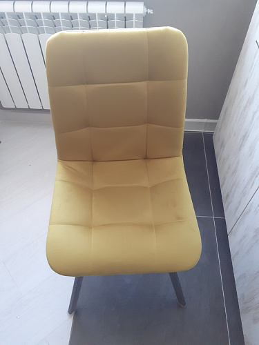 Стул на металлокаркасе Чилли К светло-серый велюр / черный каркас фото покупателя 1166