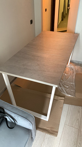 Стол Лота Лофт 140 25 мм черный матовый / бетон фото покупателя 696