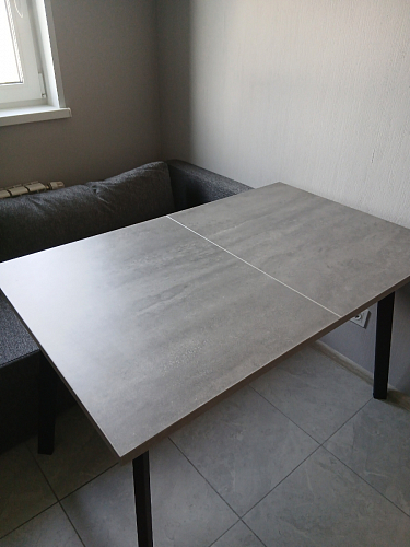 Стол Тринити Лофт 120 32 мм дуб галифакс табако / черный матовый фото покупателя 737