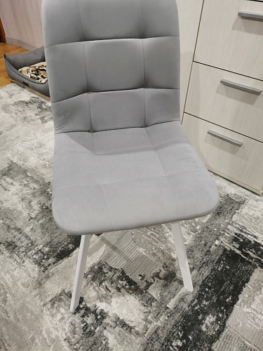 Стул на металлокаркасе Чилли К светло-серый велюр / черный каркас фото покупателя 265