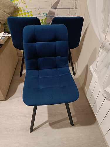 Стул на металлокаркасе Чилли К светло-серый велюр / черный каркас фото покупателя 661