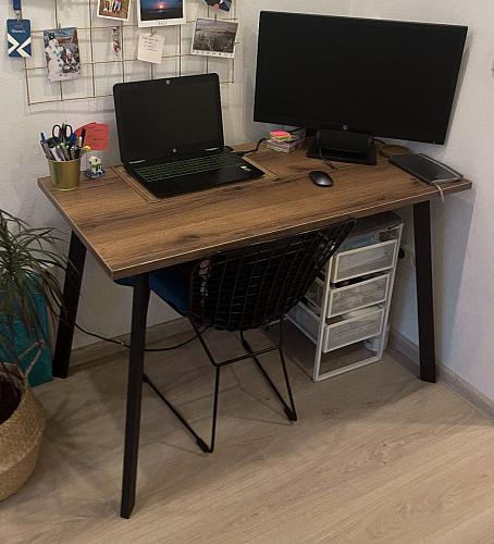 Стол Тринити Лофт 120 32 мм бетон / черный матовый фото покупателя 329