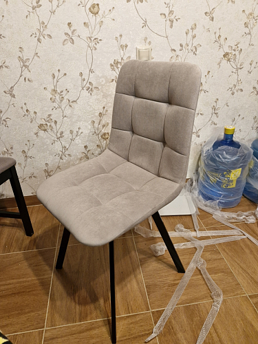 Стул на металлокаркасе Чилли К темно-серый (velutto 32) / черный фото покупателя 536