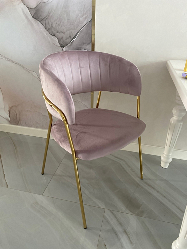 Стул на металлокаркасе Kamelia светло-фиолетовый / золотой фото покупателя 64