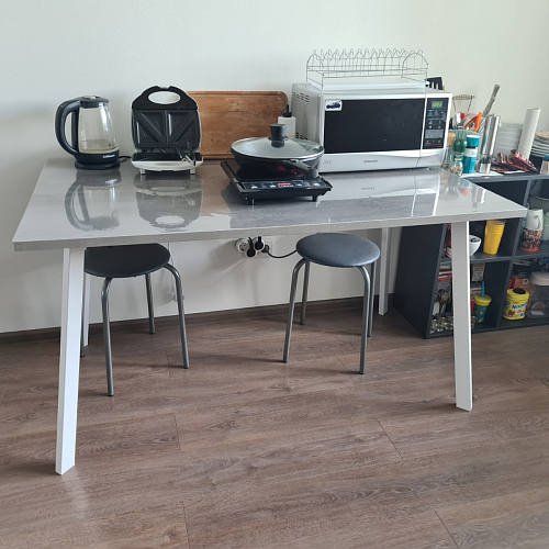 Стол Тринити Лофт 120 32 мм бетон / черный матовый фото покупателя 284