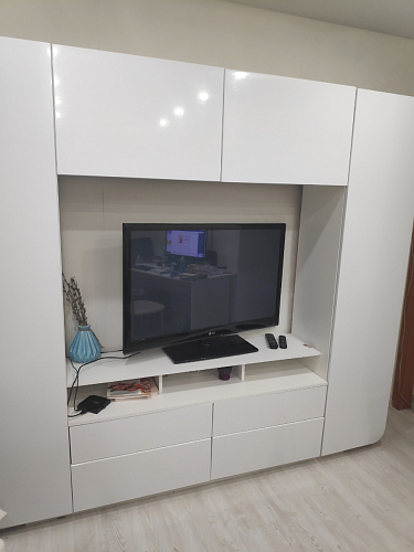 Готовая гостиная Румба белый / белый глянец  - Уцененный экземпляр фото покупателя 128