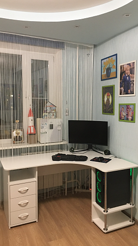 Компьютерный стол угловой С-237 блэквуд сатиновый фото покупателя 1