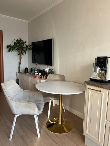 Стол Тулип 90х73 белый мрамор / золото фото покупателя 67