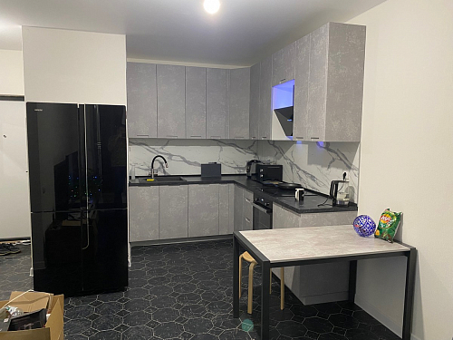 Стол Центавр 120(160)х70х75 файерстоун / черный матовый фото покупателя 29