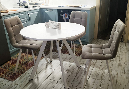 Стул на металлокаркасе Чилли бежевый / белый каркас фото покупателя 1540