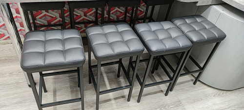 Барный стул Лофт микровелюр катания блэк / черный матовый фото покупателя 64