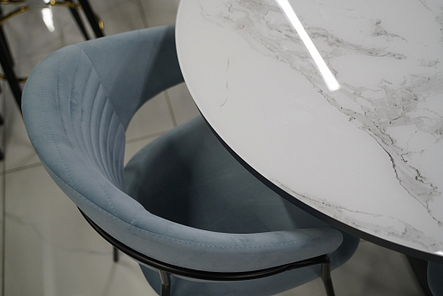 Стеклянный стол Нейтон белый мрамор / золото из шоурума 2