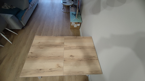 Стол раскладной Колон Лофт 120 32 мм дуб галифакс табако / черный матовый фото покупателя 13