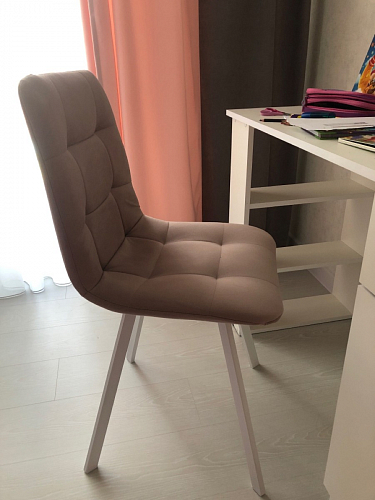 Стул на металлокаркасе Чилли бежевый / белый каркас фото покупателя 712