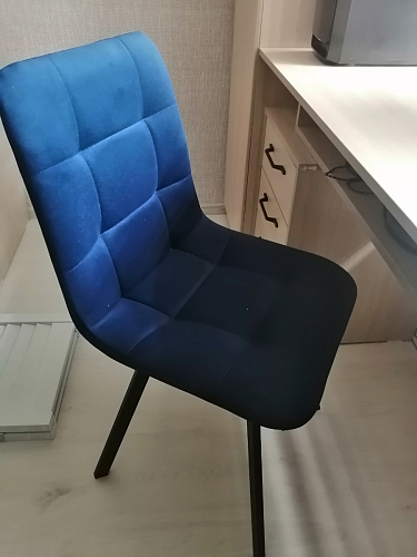 Стул на металлокаркасе Чилли К темно-серый (velutto 32) / черный фото покупателя 644