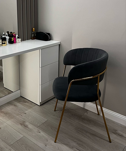 Стул на металлокаркасе Kamelia светло-фиолетовый / золотой фото покупателя 1